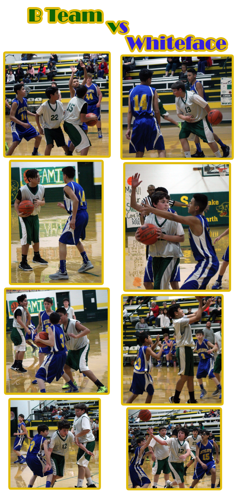 SpringlakeEarth Junior High School B team vs Whiteface